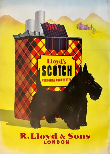 Artwork by Andre Simon, Lloyd's Scotch Virgina Cigarettes, Made of lithographic poster on paper