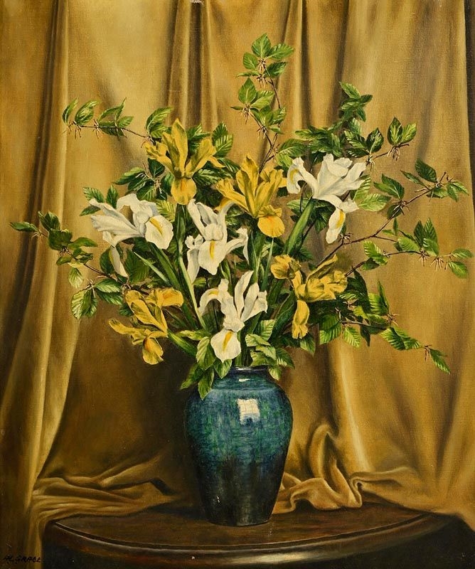 Artwork by A.L. Grace, Still Life - Vase of Flowers, Made of Oil on canvas