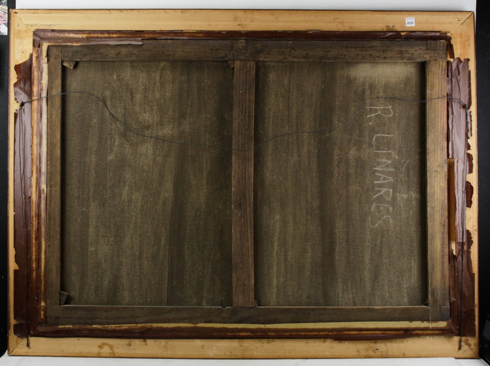 Artwork by R.linares, Still Life of Flowers and Fruit, Oil on Canvas, Made of oil on canvas