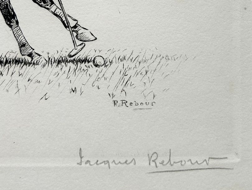 Artwork by Jacques Rebour, - [Polo player], Made of etching