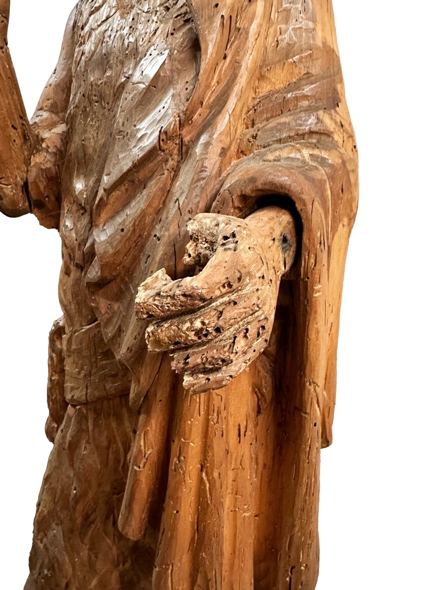 Scultura Murale In Legno Intagliato Boho | Decorazione Circolare Vintage 43 Cm Con Motivi Traforati