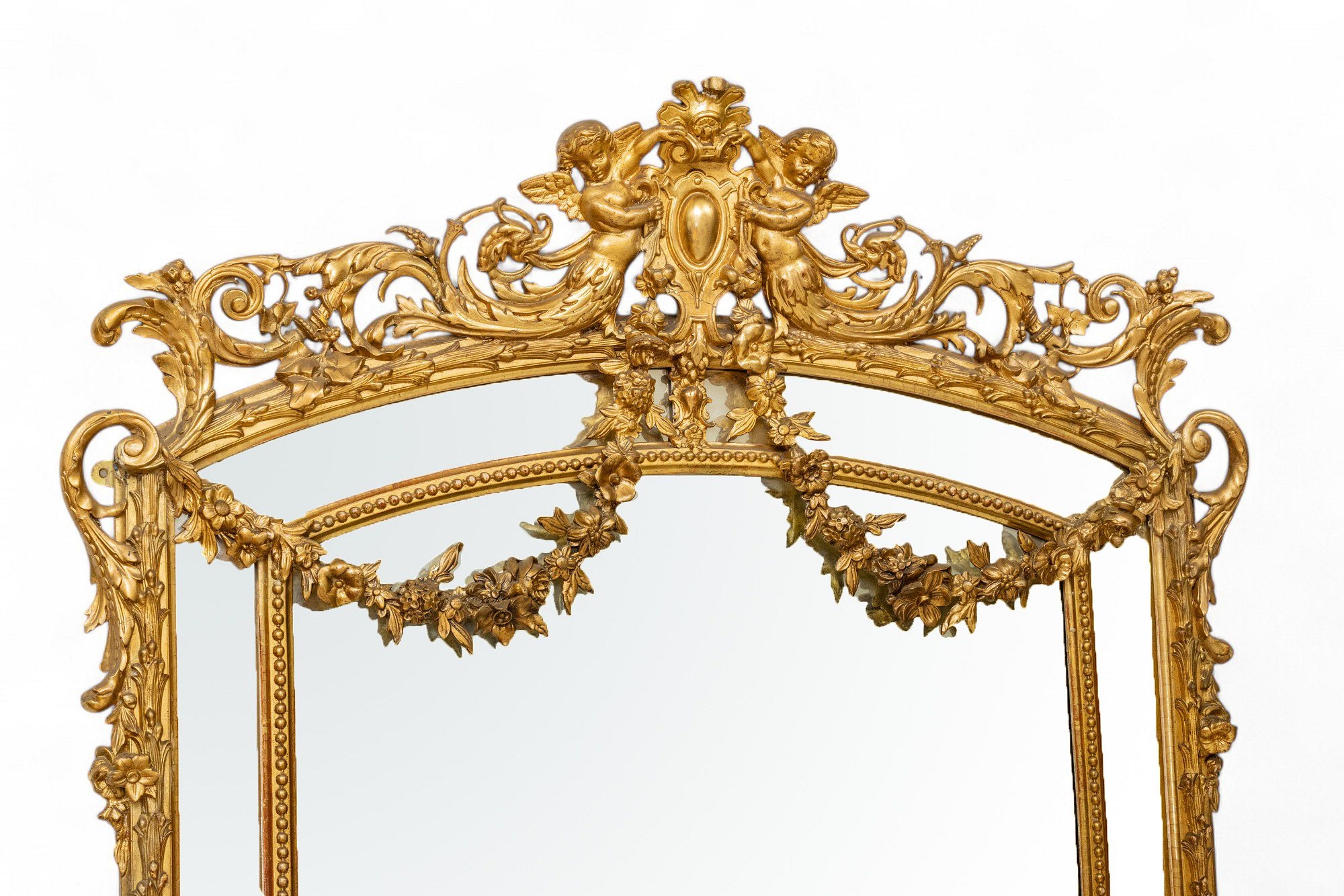 P. Louis | French Louis XV Style Carved Giltwood And Gesso Mirror, Ca ...
