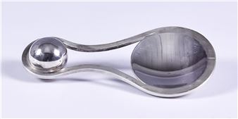 An Elizabeth II Silver &quot;Ball and Bowl&quot; Caddy Spoon - James Ryan