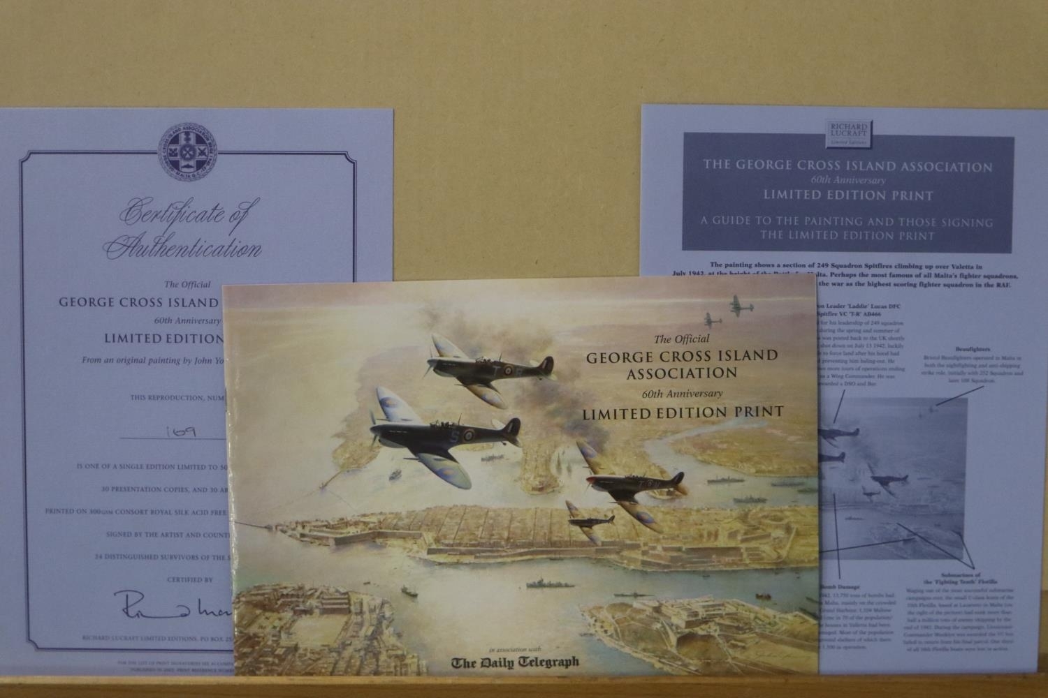 Artwork by John Young, George Cross Island 60th Anniversary, Made of mounted miniature