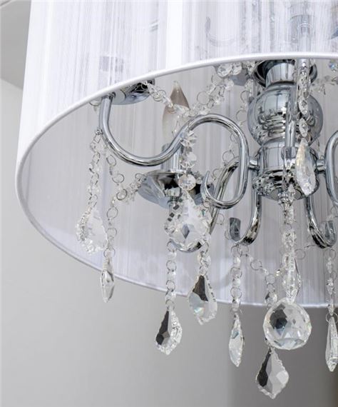 Ceiling | Hollywood Glam 10-Arm String Shade Chandelier | MutualArt