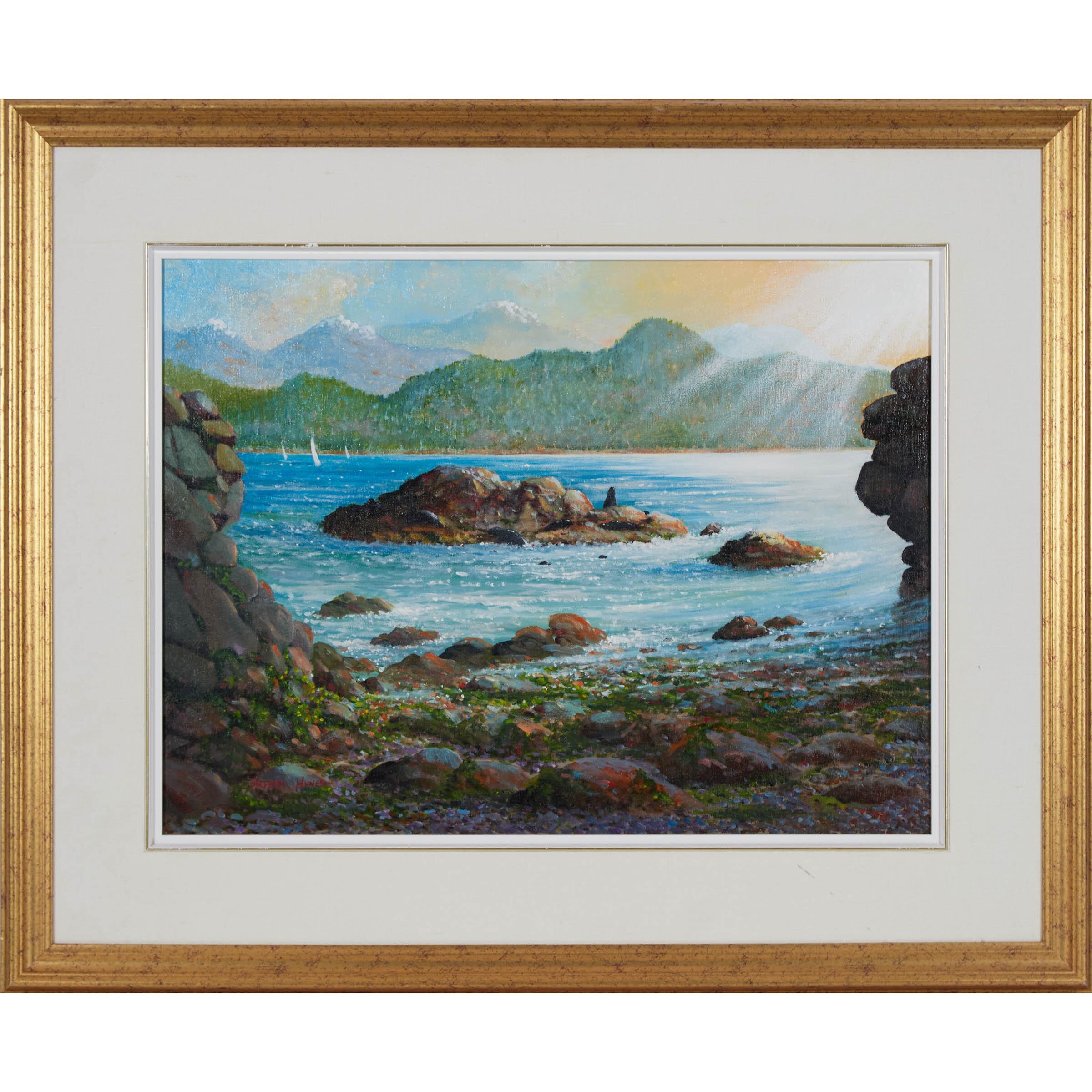 Artwork by Stephen Hynes, GATHERING SEALS (NECK POINT PARK, NANAIMO, B.C.), 2014, Made of oil on canvas