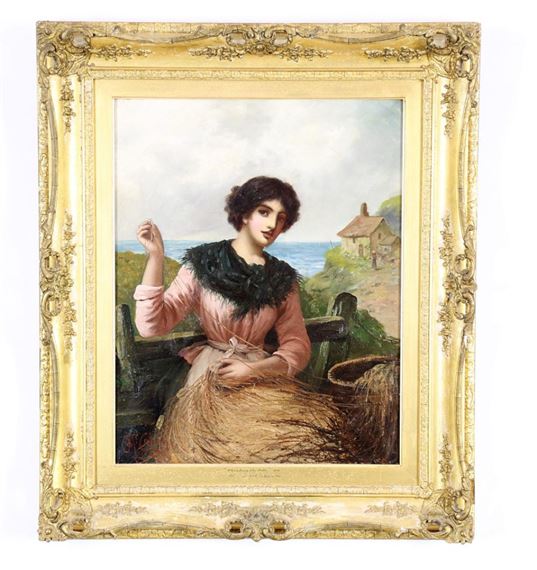 Mending The Nets by J. Mccolvin, 19th century