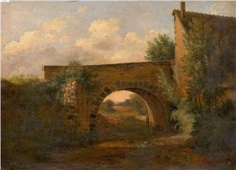 Paysage au pont - Pierre Alexandre Pau de Saint-Martin