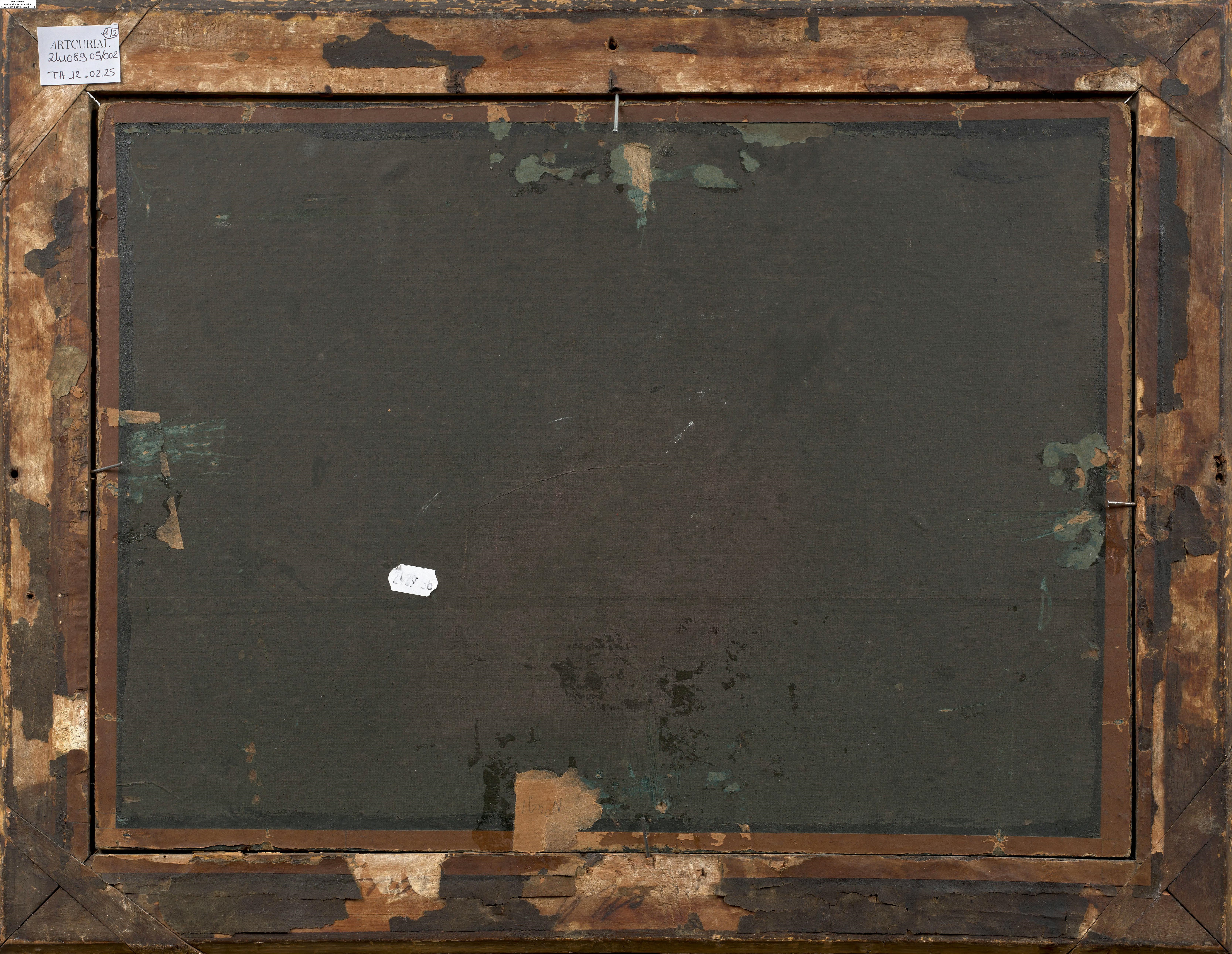 Artwork by Pierre Alexandre Pau de Saint-Martin, Paysage au pont, Made of Huile sur papier marouflé sur carton