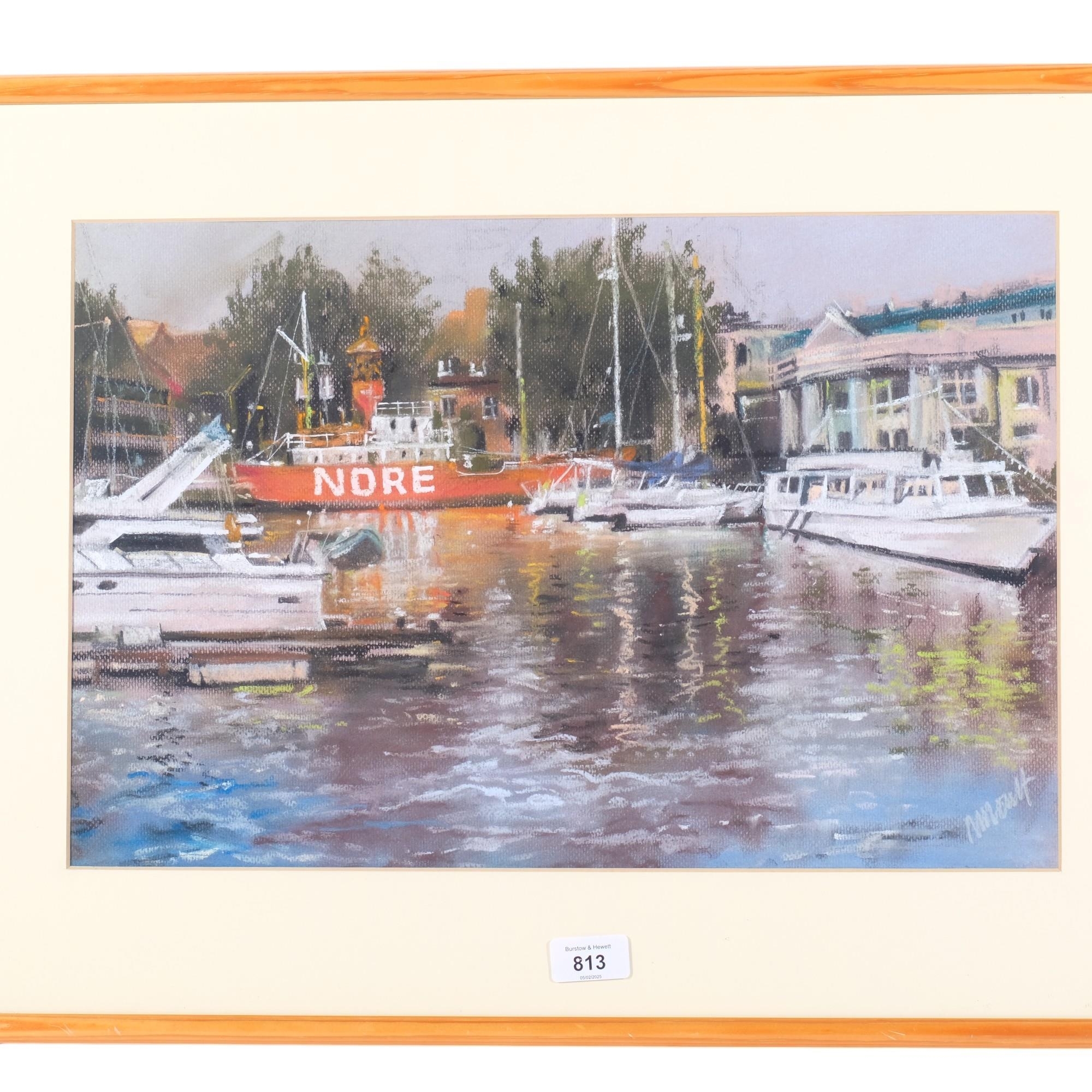 Artwork by Neil Moult, Nore Setting Sun, Made of pastel drawing