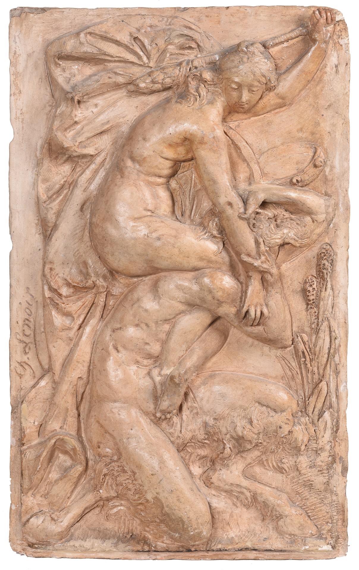 Artwork by Alfred Lenoir, Escena Mitológica, Made of terracotta