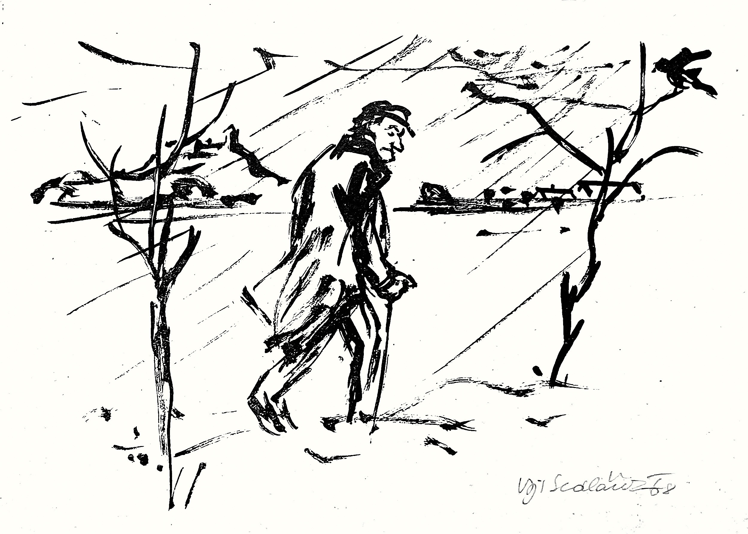 Artwork by Vojtěch Sedláček, Statkář, 1968, Made of lithograph