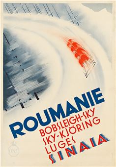 ROUMANIE / BOBSLEIGH - SKY. Circa 1930s. - Dim Ghiulamila