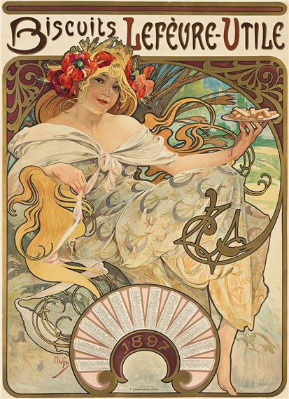 BISCUITS LEFÈVRE - UTILE. 1897. by Alphonse Mucha, 1897