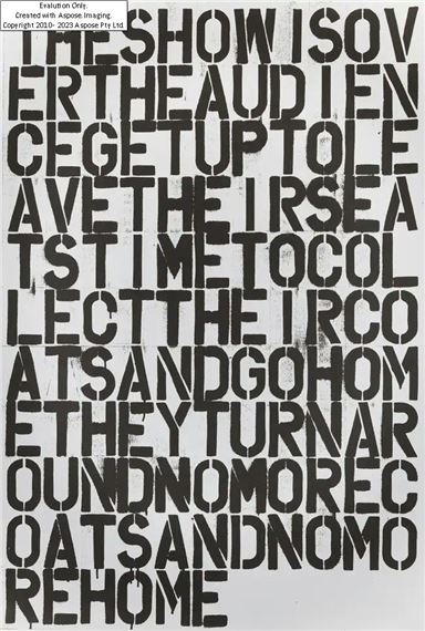 Untitled (The Show is Over) by Felix González-Torres, Christopher Wool, 1993