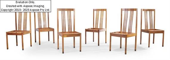 Alan Peters | Unique dining table and six dining chairs (1979) | MutualArt