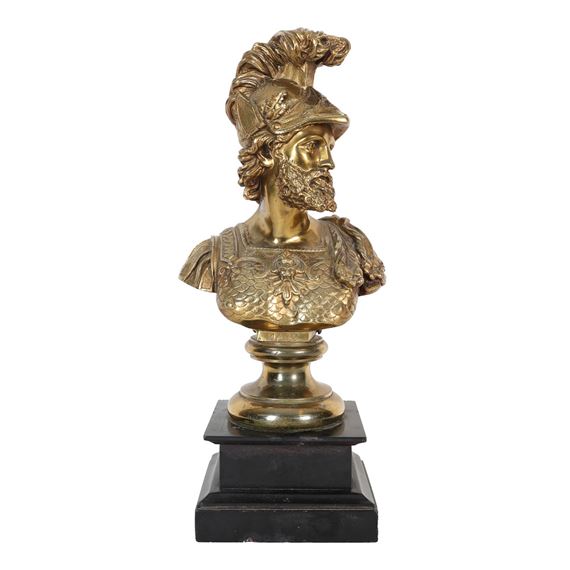 1899) A GILT BRONZE BUST OF MARS. - Paul Stotz