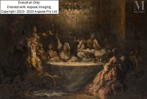 Scène de banquet - Marie-Abraham Rosalbin de Buncey