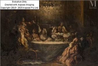 Scène de banquet - Marie-Abraham Rosalbin de Buncey