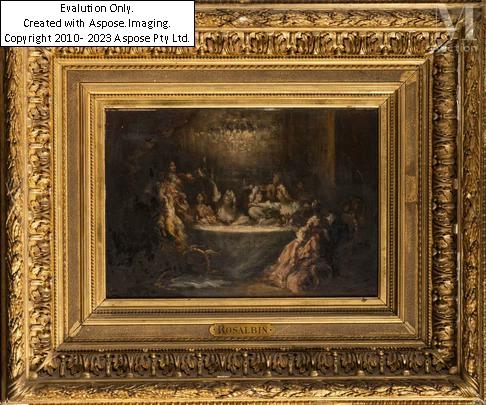 Artwork by Marie-Abraham Rosalbin de Buncey, Scène de banquet, Made of Panneau de chêne