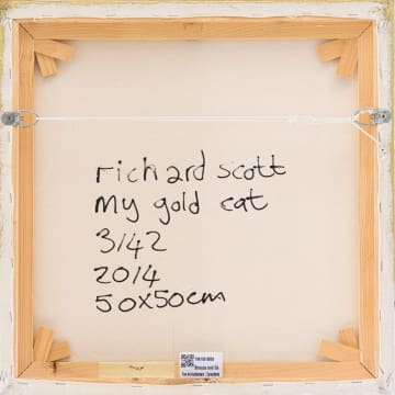 Artwork by Richard Scott, My Gold Cat, Made of acrylic on canvas