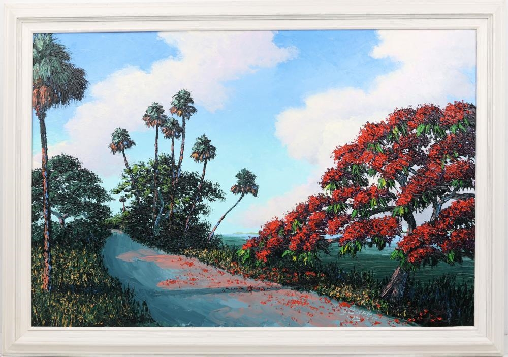Artwork by Mark Stanford, MARK STANFORD FLORIDA ARTIST RIVER ROAD, Made of Oil on art board