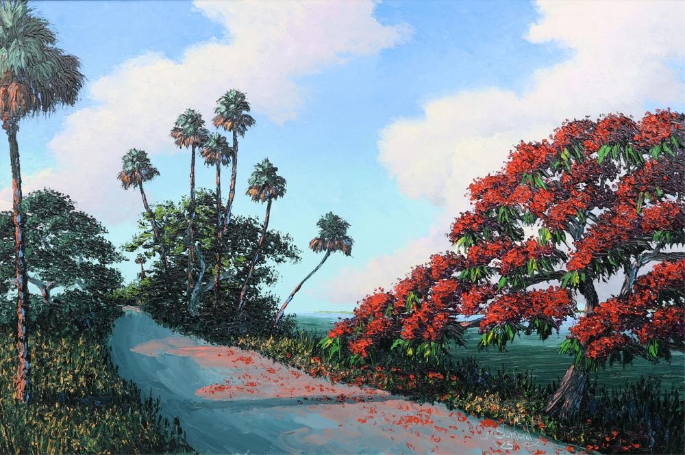 Artwork by Mark Stanford, MARK STANFORD FLORIDA ARTIST RIVER ROAD, Made of Oil on art board