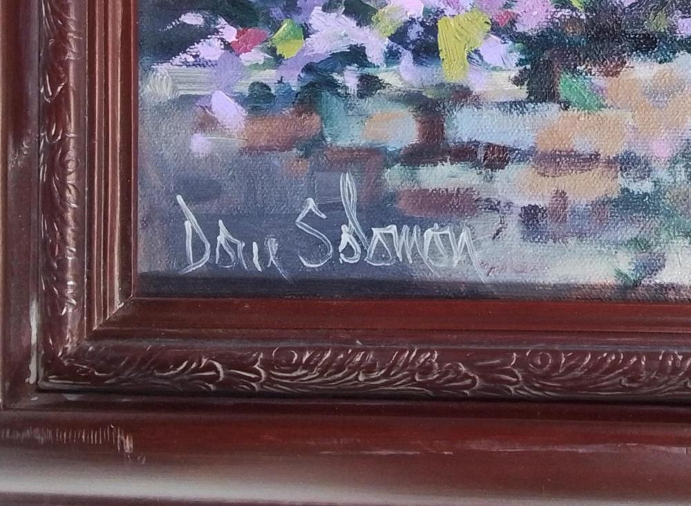 Artwork by Dorie Solomon, "Flower Shop", Made of Oil On Canvas