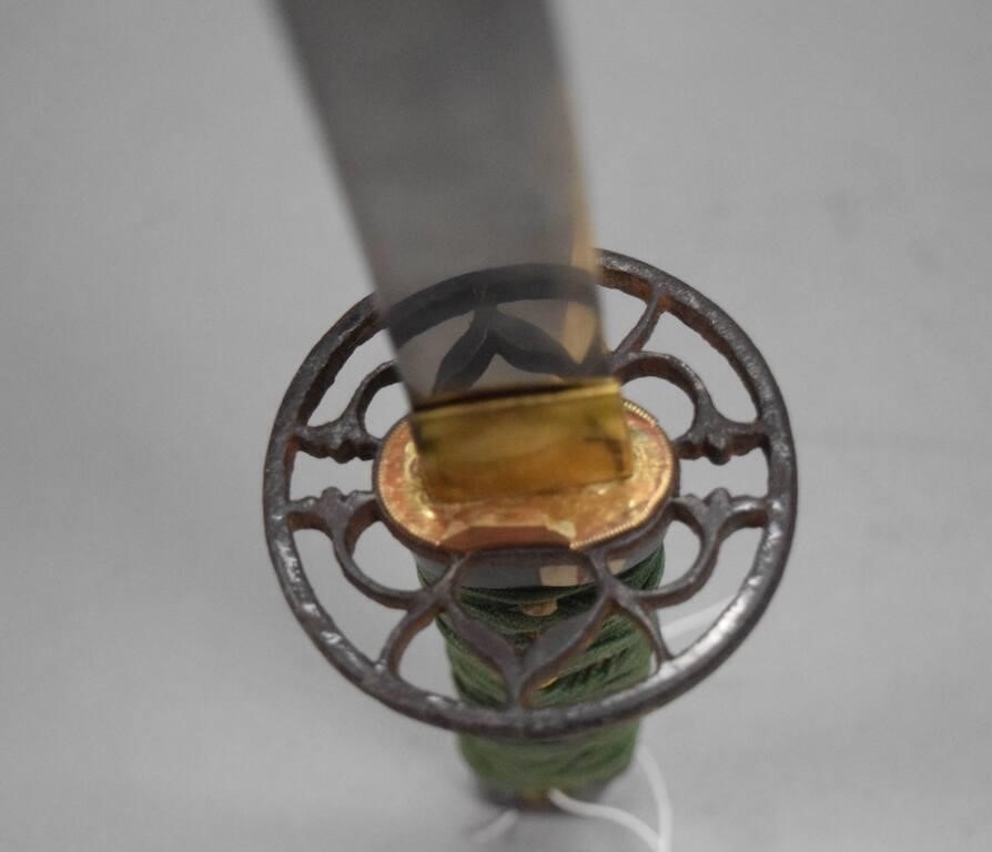 Artwork by Green, Japanese Wakizashi Samurai Sword, Made of lacquered wood