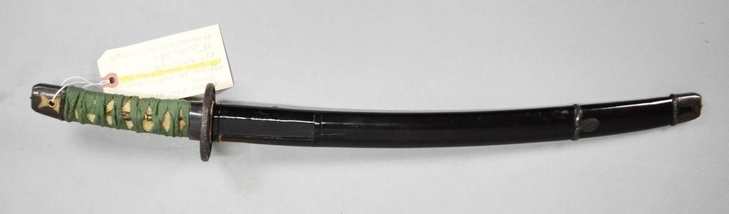 Artwork by Green, Japanese Wakizashi Samurai Sword, Made of lacquered wood