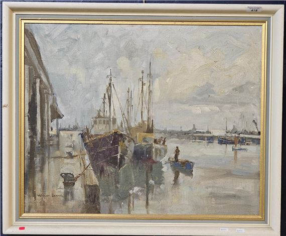 a quiet harbour scene - William Benner