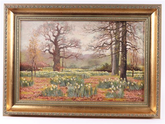 Daffodils in a Woodland by J. McIntyre