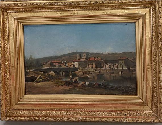 The washerwomen by Théodore Sevigne, dated 1876