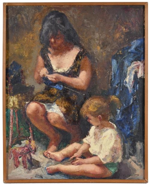 Artwork by Amadeo Freixas Vivó, Maternity, Made of Oil on canvas