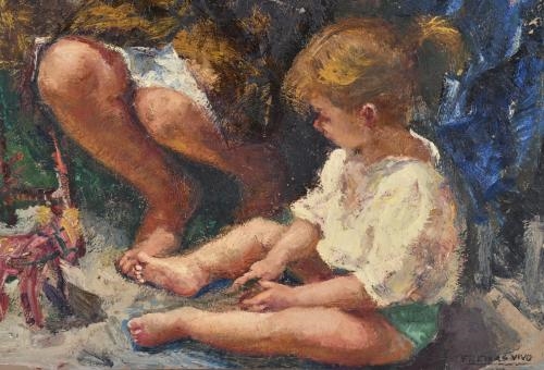 Artwork by Amadeo Freixas Vivó, Maternity, Made of Oil on canvas