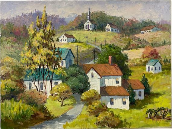 Village landscape by Florence Prince Ewing