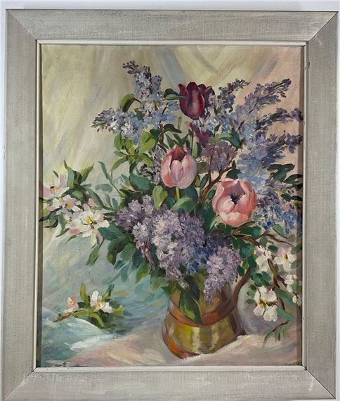 Tabletop still life of flowers