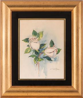 Carlos PINTO RAMOS (1905-1961) Flores Aguarela sobre papel Dim. aprox.: 32 - Carlos Pinto Ramos