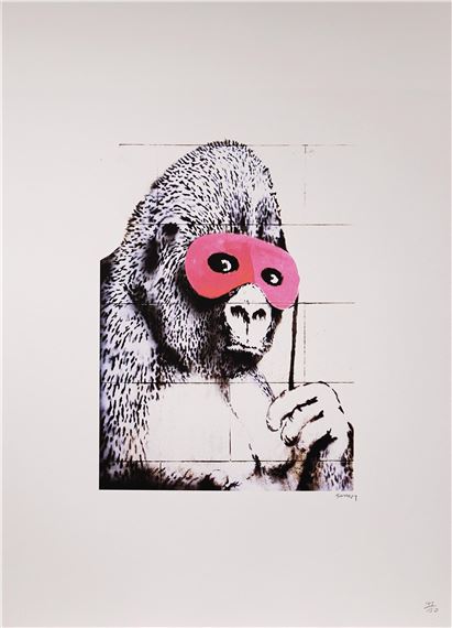 Banksy | Gorilla in a Pink Mask | MutualArt