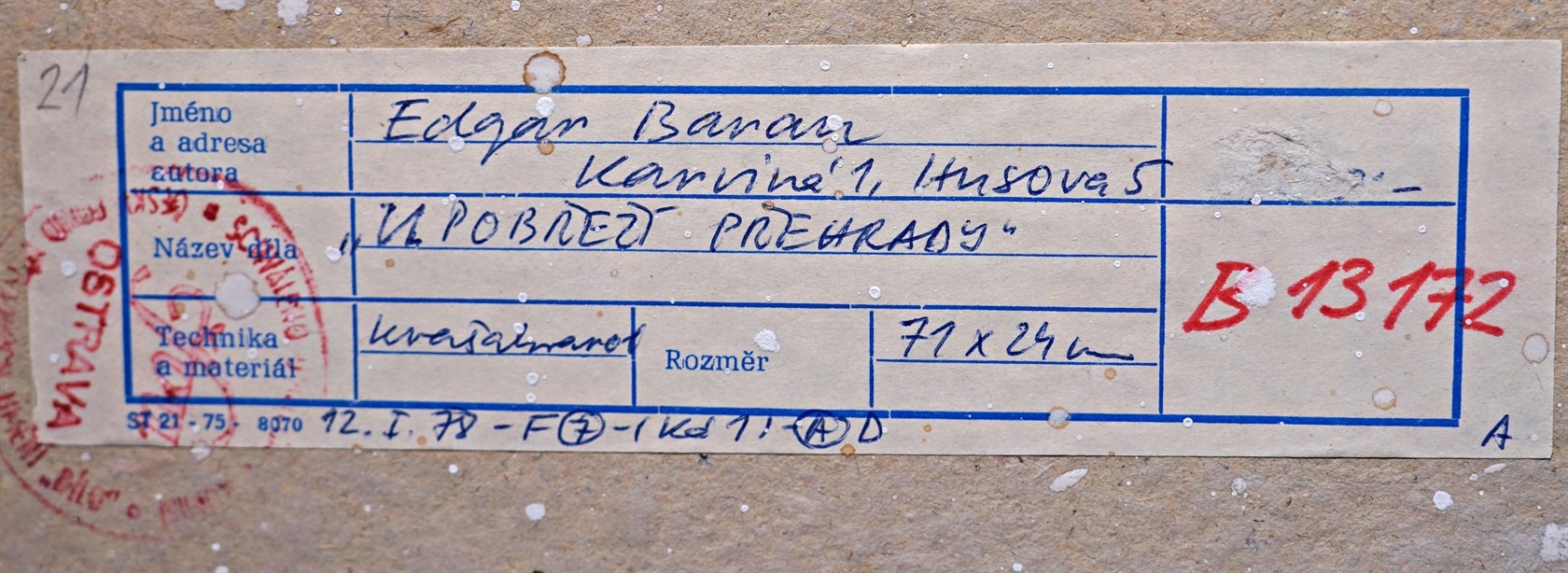 Artwork by Edgar Baran, U pobřeží přehrady, Made of Technika: Kvaš - akvarel