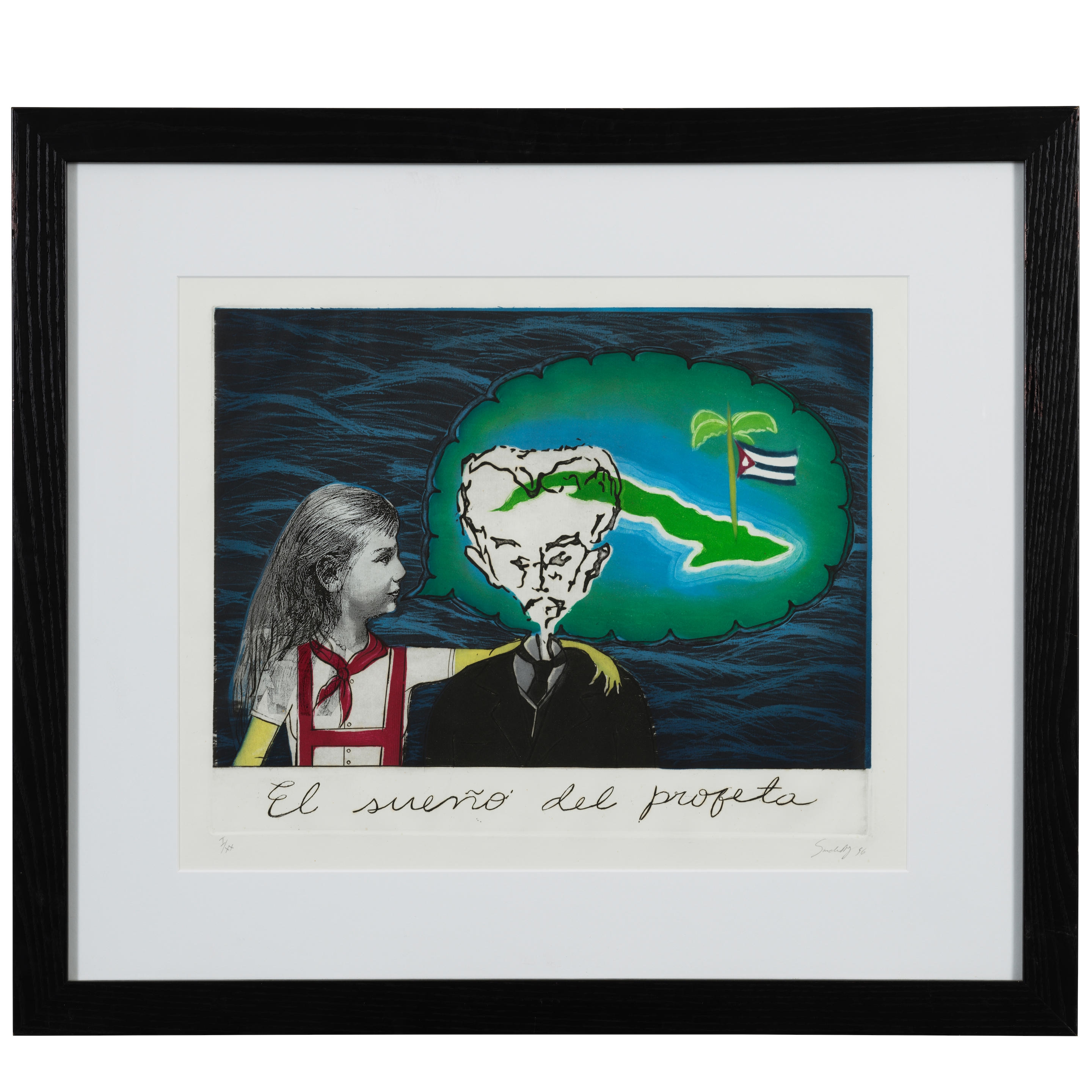 Artwork by Sandra Ramos, El sueño del profeta, Made of etching and aquatint on paper