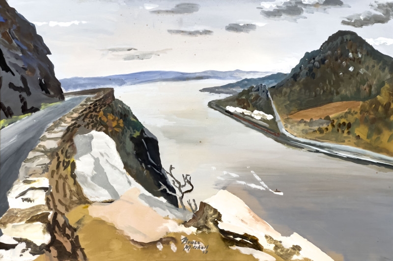 Artwork by Bruce Handiside Mitchell, Untitled (Mountain Road, Made of acrylic on illustration board