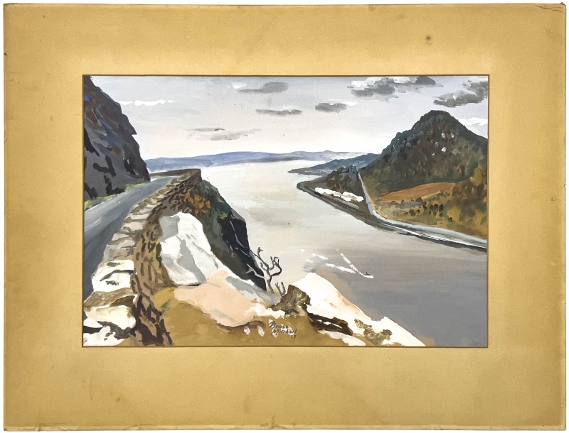 Artwork by Bruce Handiside Mitchell, Untitled (Mountain Road, Made of acrylic on illustration board
