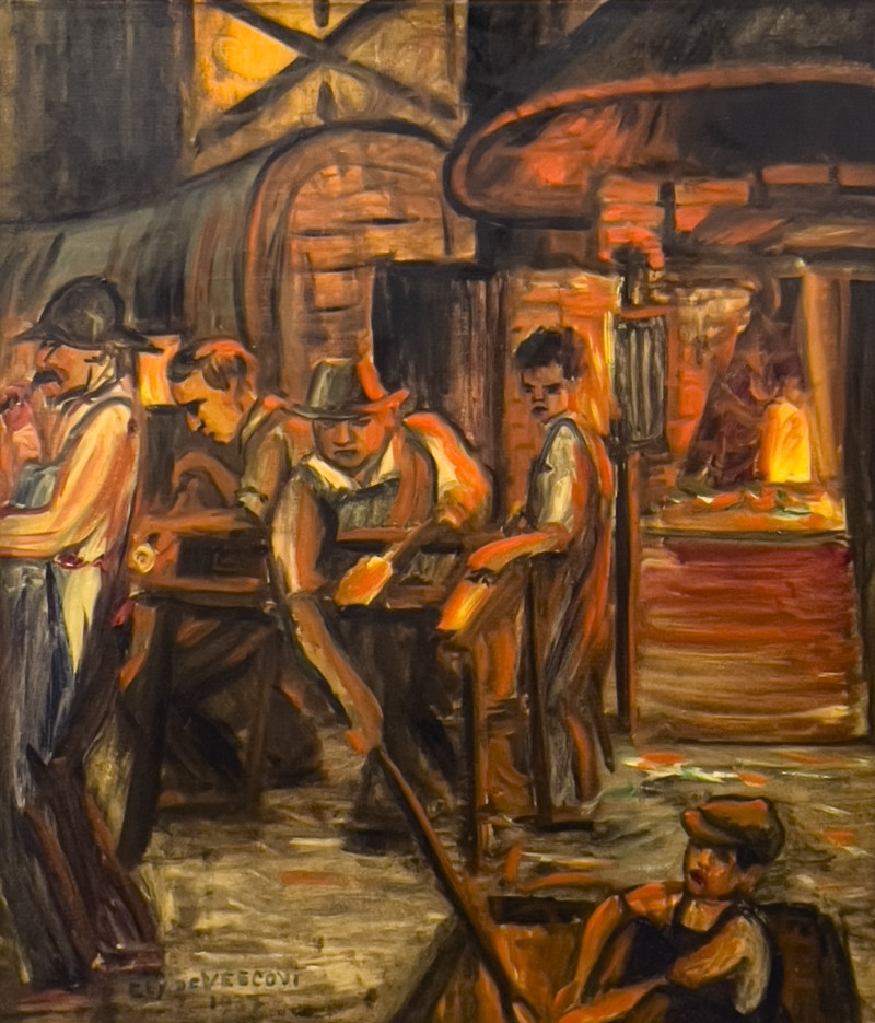Artwork by Ely De Vescovi, Untitled (Blacksmith) (1937, Made of oil on canvas board