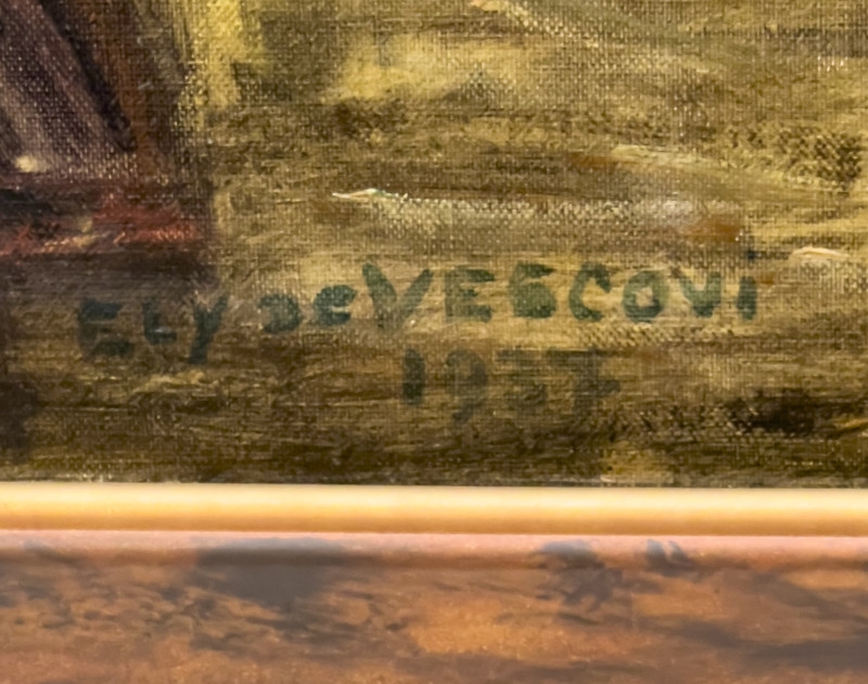 Artwork by Ely De Vescovi, Untitled (Blacksmith) (1937, Made of oil on canvas board