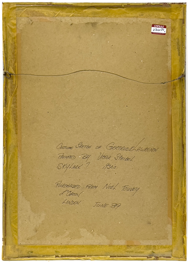 Artwork by Victor Stiebel, Costume Sketch of Gertrude Lawrence (1930s, Made of watercolor and graphite on paper