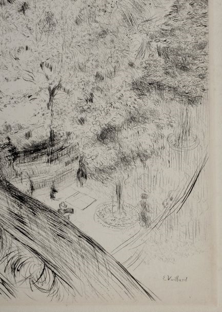 Artwork by Édouard Vuillard, Paris 1937: Faubourg Montmartre, Made of Etching on vellum paper