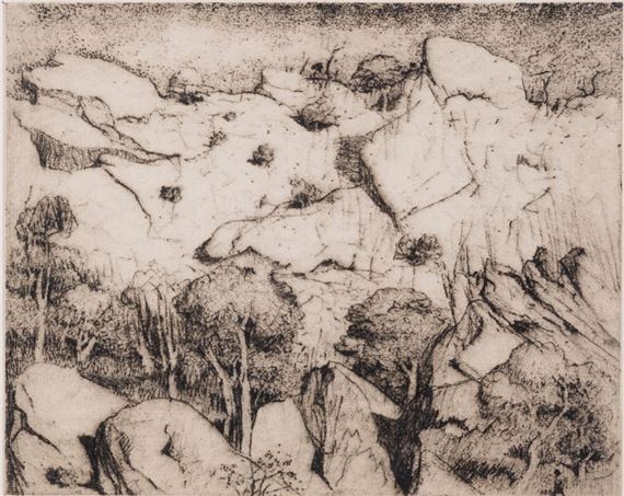 Lloyd Rees | Cliff Face, Central Australia 1977 (1977) | MutualArt