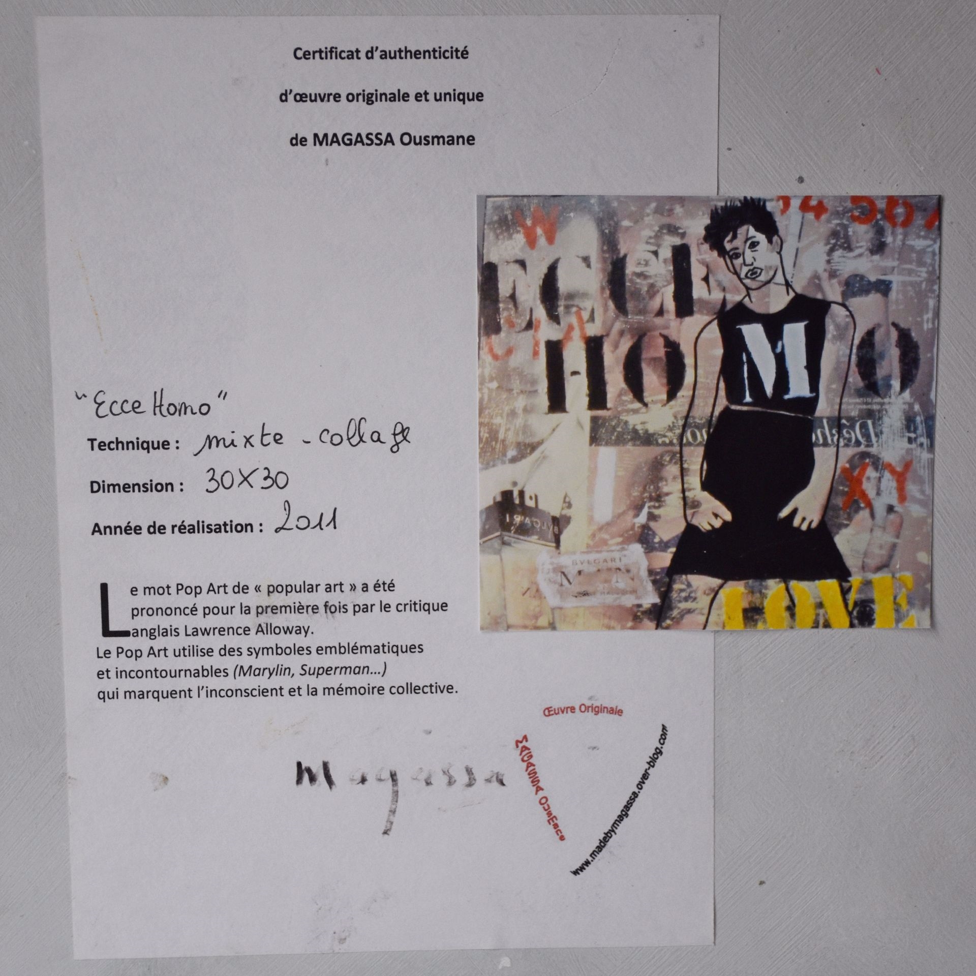 Artwork by Ousmane Magassa, Ecce Homo, Made of Mixed media