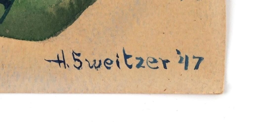 H. Sweitzer | H. SWEITZER Watercolor w Children | MutualArt